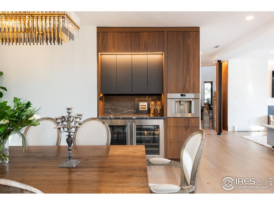 Dining room, Interior, Kitchen, Recessed Lighting, Wood Texture Flooring