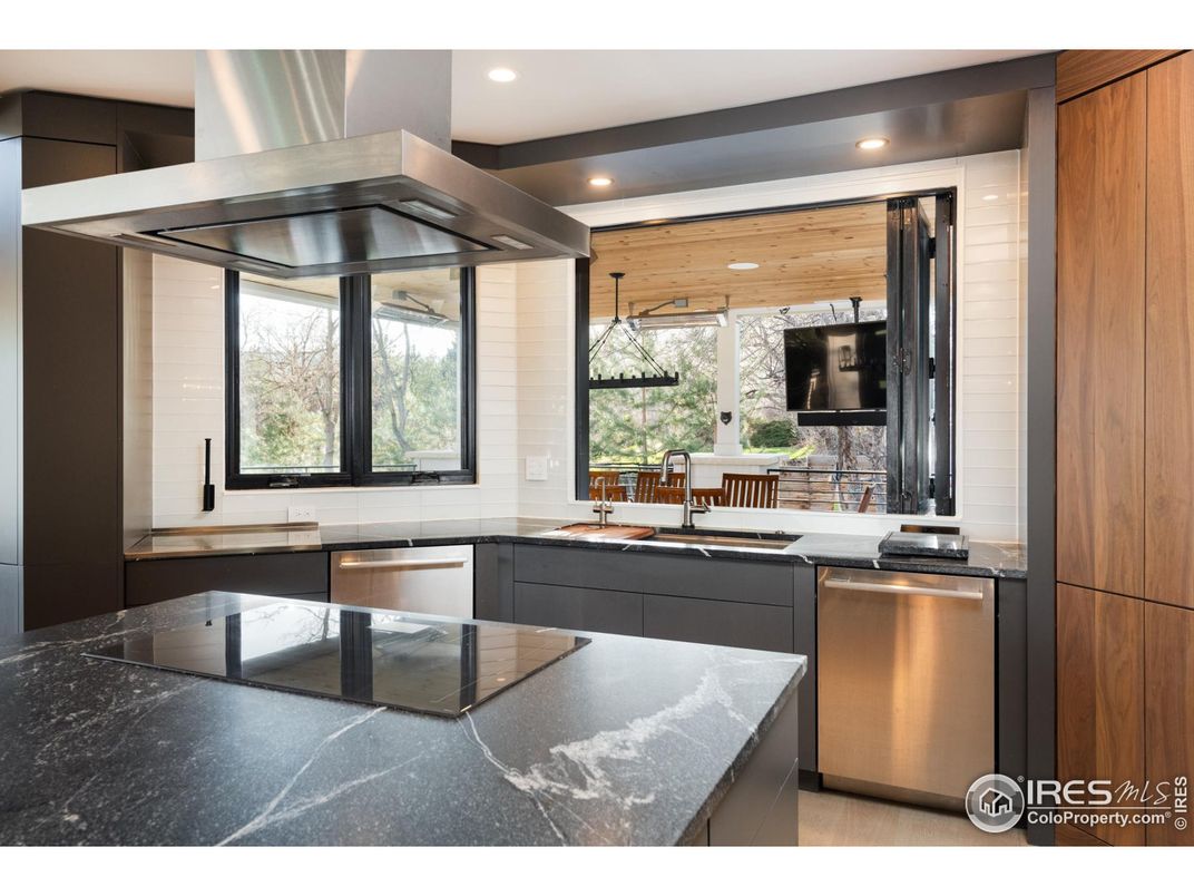 Interior, Kitchen, Pendant Lights, Recessed Lighting, Stainless Steel Appliances, Wooden Ceilings, Wooden Walls