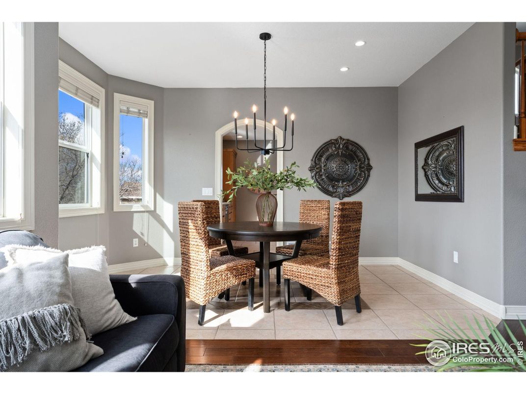Chandelier, Dining room, Interior, Pendant Lights, Recessed Lighting, Wood Texture Flooring