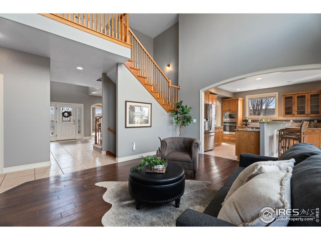 Interior, Kitchen, Living room, Recessed Lighting, Stainless Steel Appliances, Wood Texture Flooring