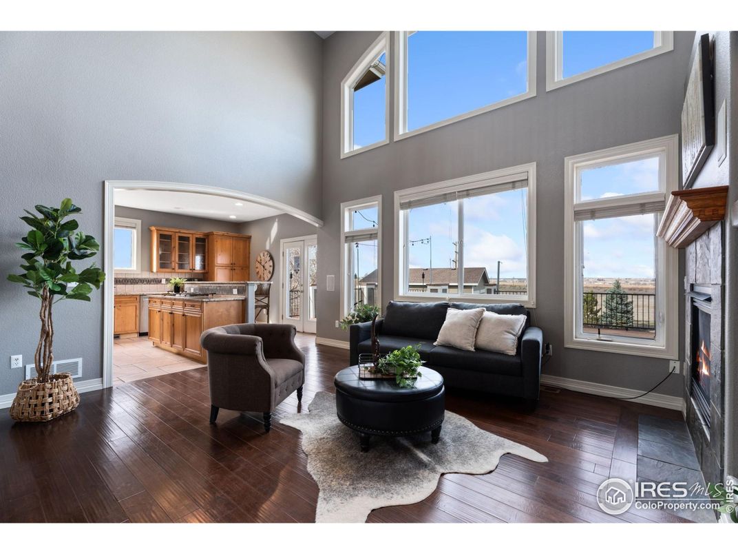 Fireplace, Interior, Kitchen, Living room, Wood Texture Flooring