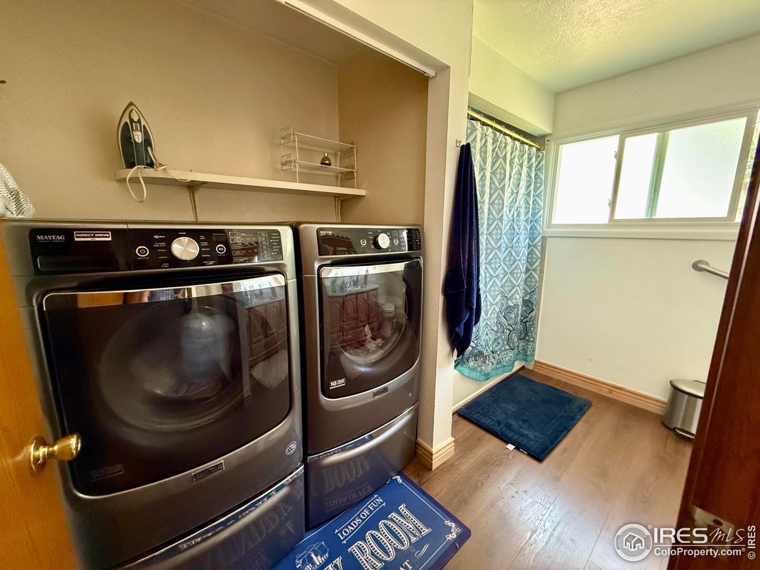 Interior, Washer, Wood Texture Flooring