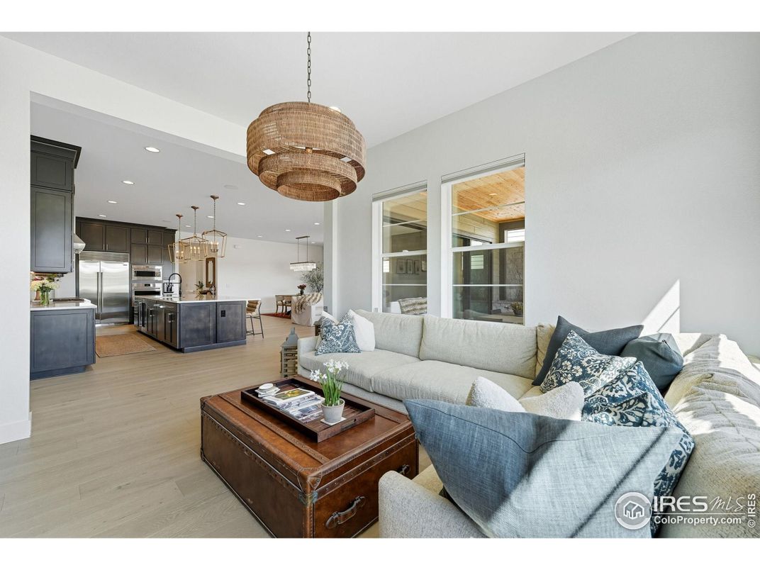 Interior, Kitchen, Living room, Pendant Lights, Recessed Lighting, Stainless Steel Appliances, Wood Texture Flooring