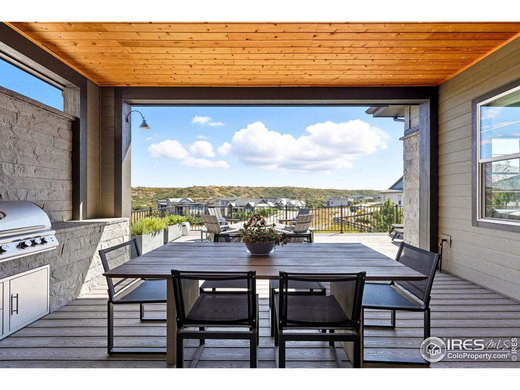 Exterior, Outdoor Kitchen, Water, Wooden Ceilings