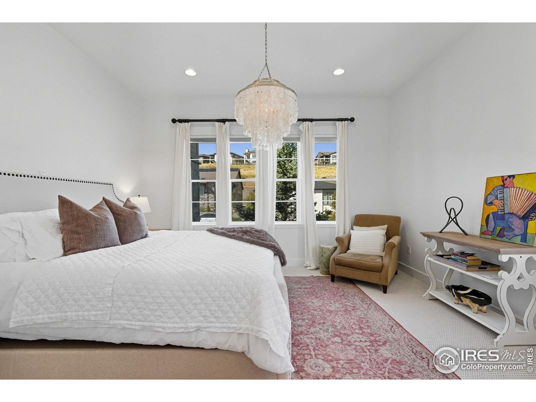 Bedroom, Chandelier, Interior, Recessed Lighting