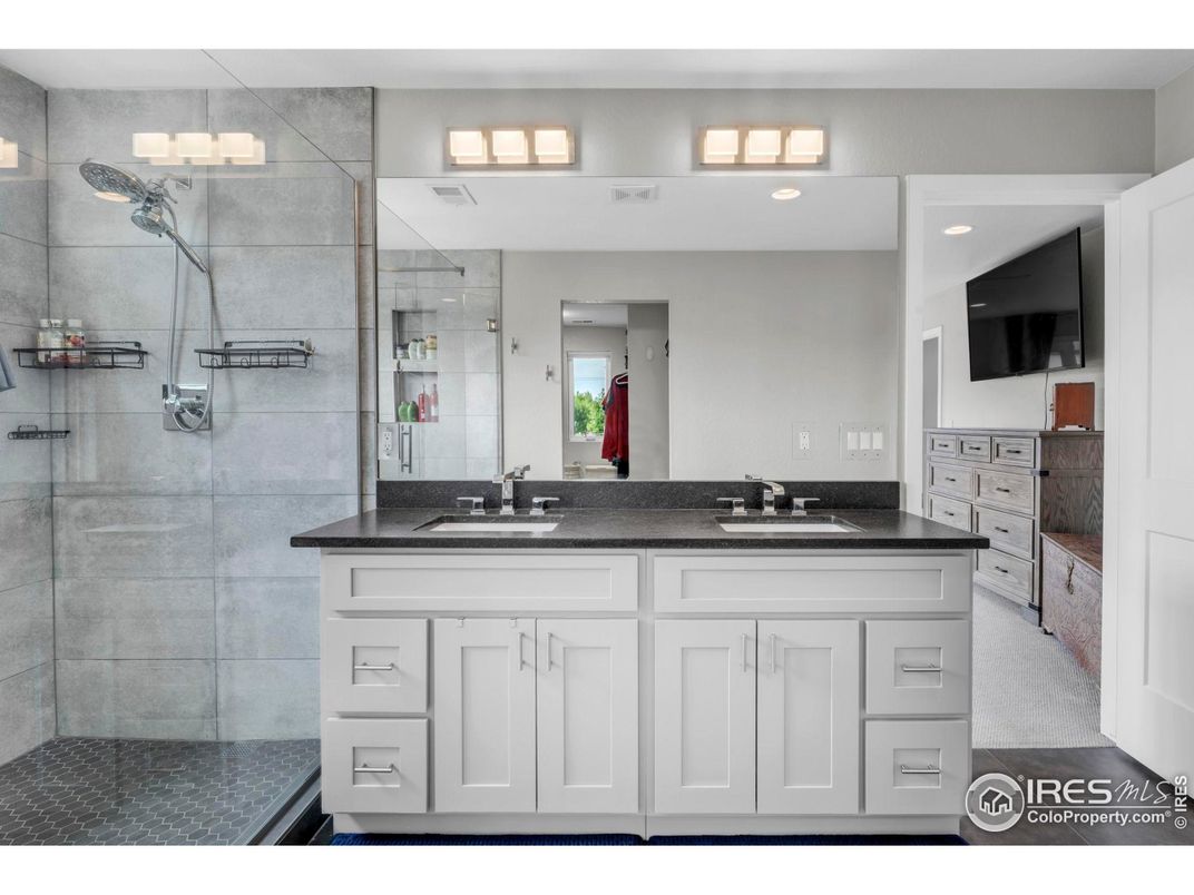 Bathroom, Dual Sink Vanities, Glass Shower, Interior