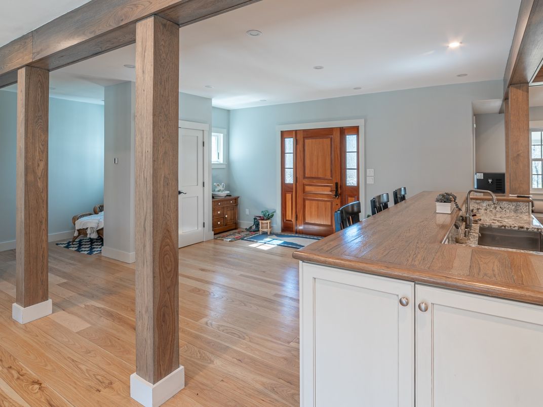 Interior, Kitchen, Recessed Lighting, Wood Texture Flooring