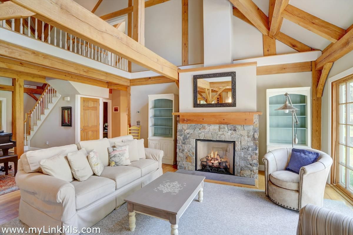 Fireplace, Interior, Living room, Wooden Beams