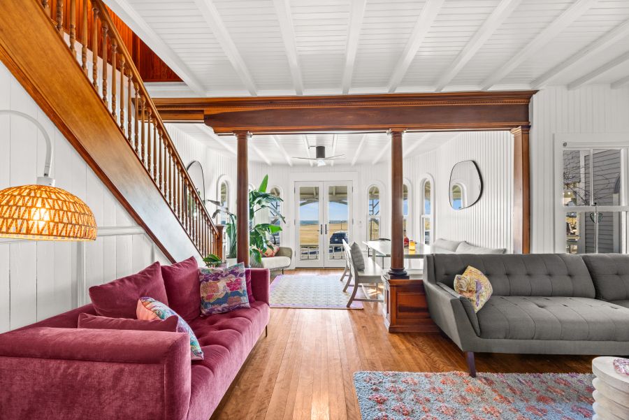 Interior, Living room, Wooden Beams, Wood Texture Flooring