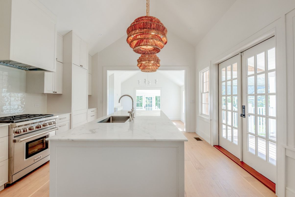 Interior, Kitchen, Pendant Lights, Wood Texture Flooring