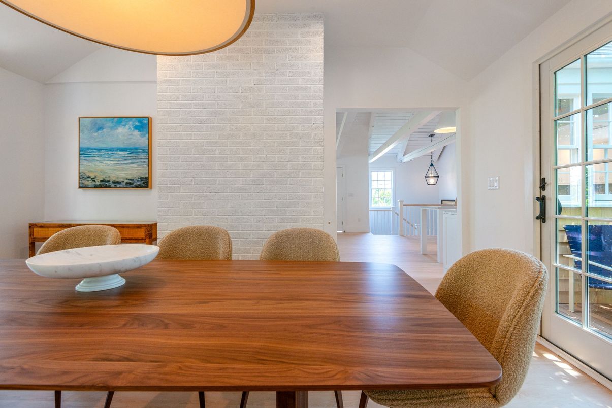 Dining room, Interior, Stone Walls, Wood Texture Flooring