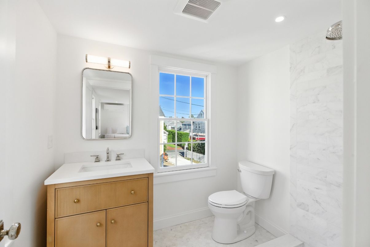 Bathroom, Interior, Marble Walls, Recessed Lighting