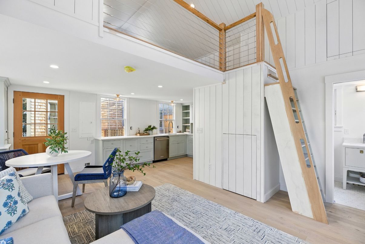 Dining room, Interior, Kitchen, Living room, Recessed Lighting, Wood Texture Flooring