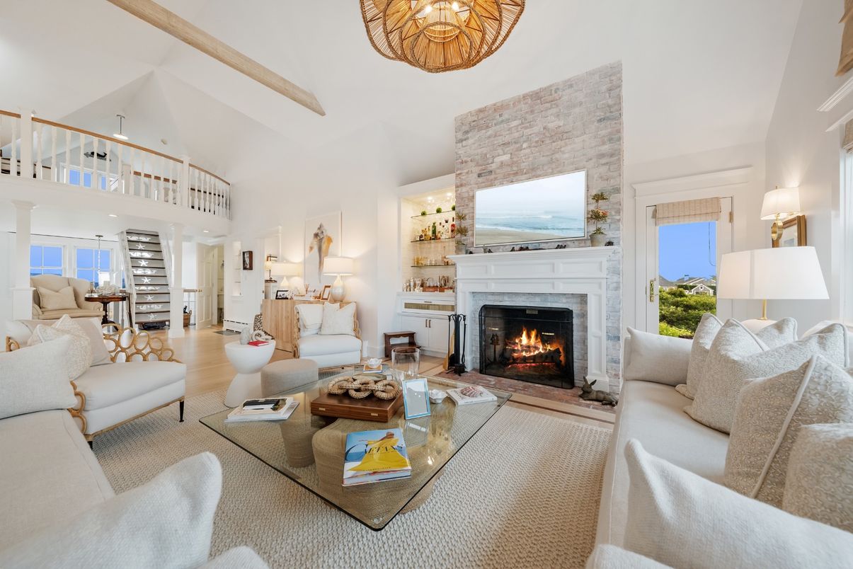 Fireplace, Interior, Living room, Stone Walls, Wood Texture Flooring