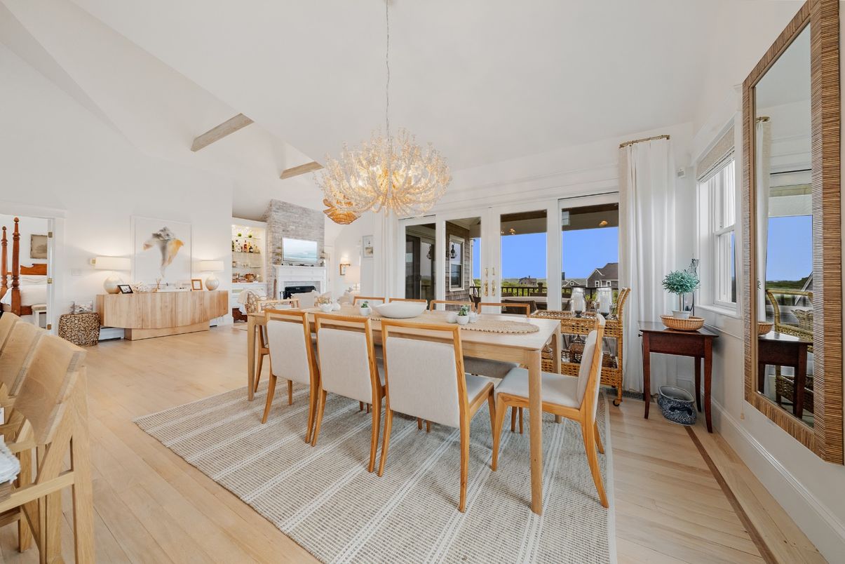 Chandelier, Dining room, Fireplace, Interior, Living room, Wood Texture Flooring