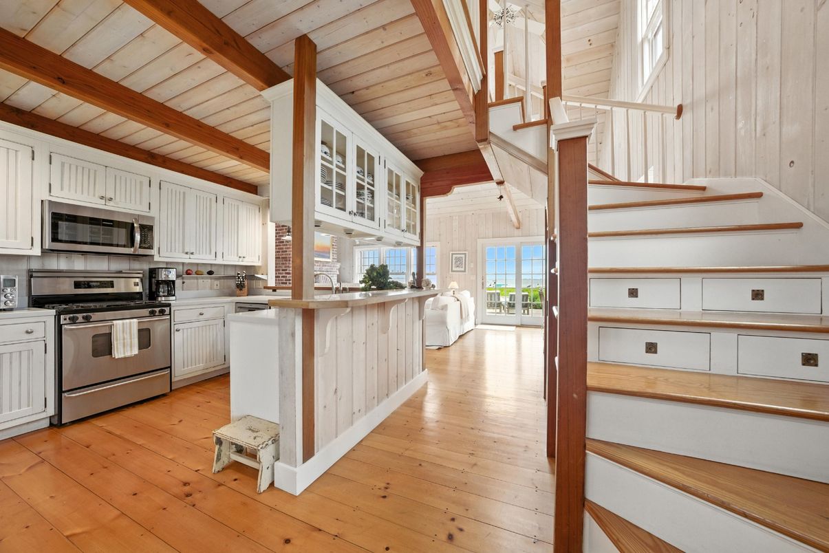 Interior, Kitchen, Stainless Steel Appliances, Wooden Beams, Wooden Ceilings, Wood Texture Flooring
