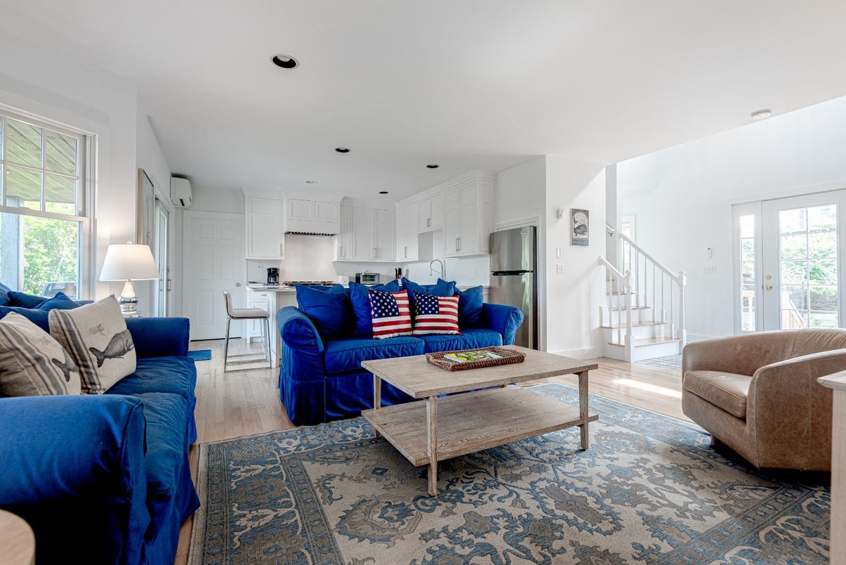 Interior, Kitchen, Living room, Recessed Lighting, Stainless Steel Appliances, Wood Texture Flooring