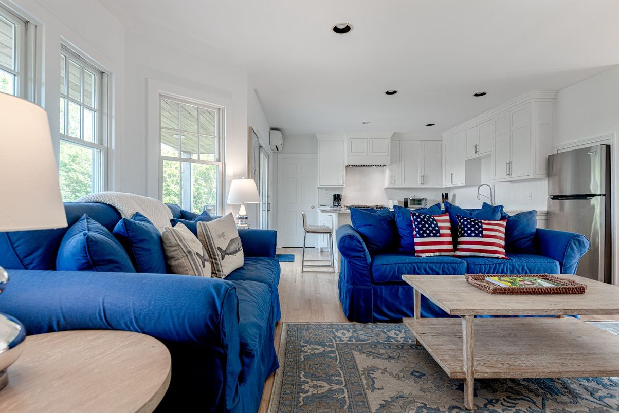 Interior, Kitchen, Living room, Recessed Lighting, Stainless Steel Appliances, Wood Texture Flooring