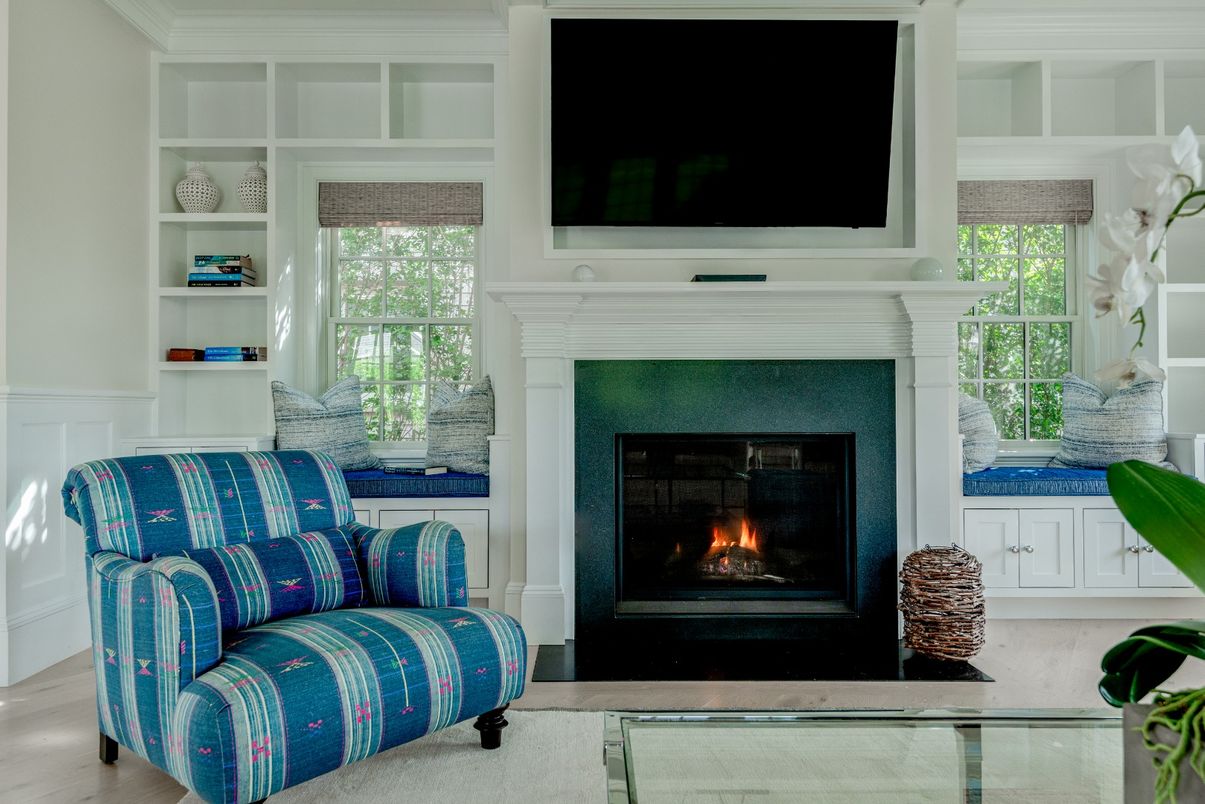 Fireplace, Interior, Wood Texture Flooring