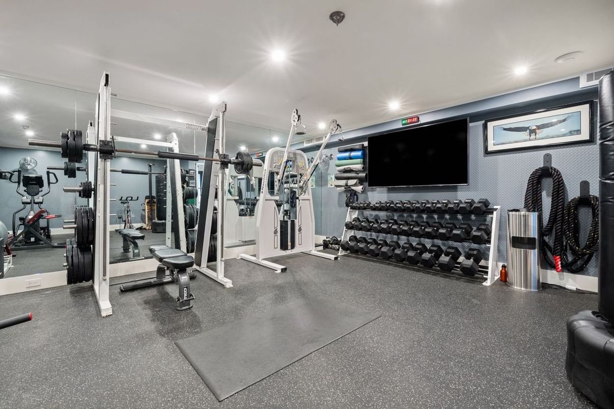 Fitness Equipment, Gym, Interior, Recessed Lighting