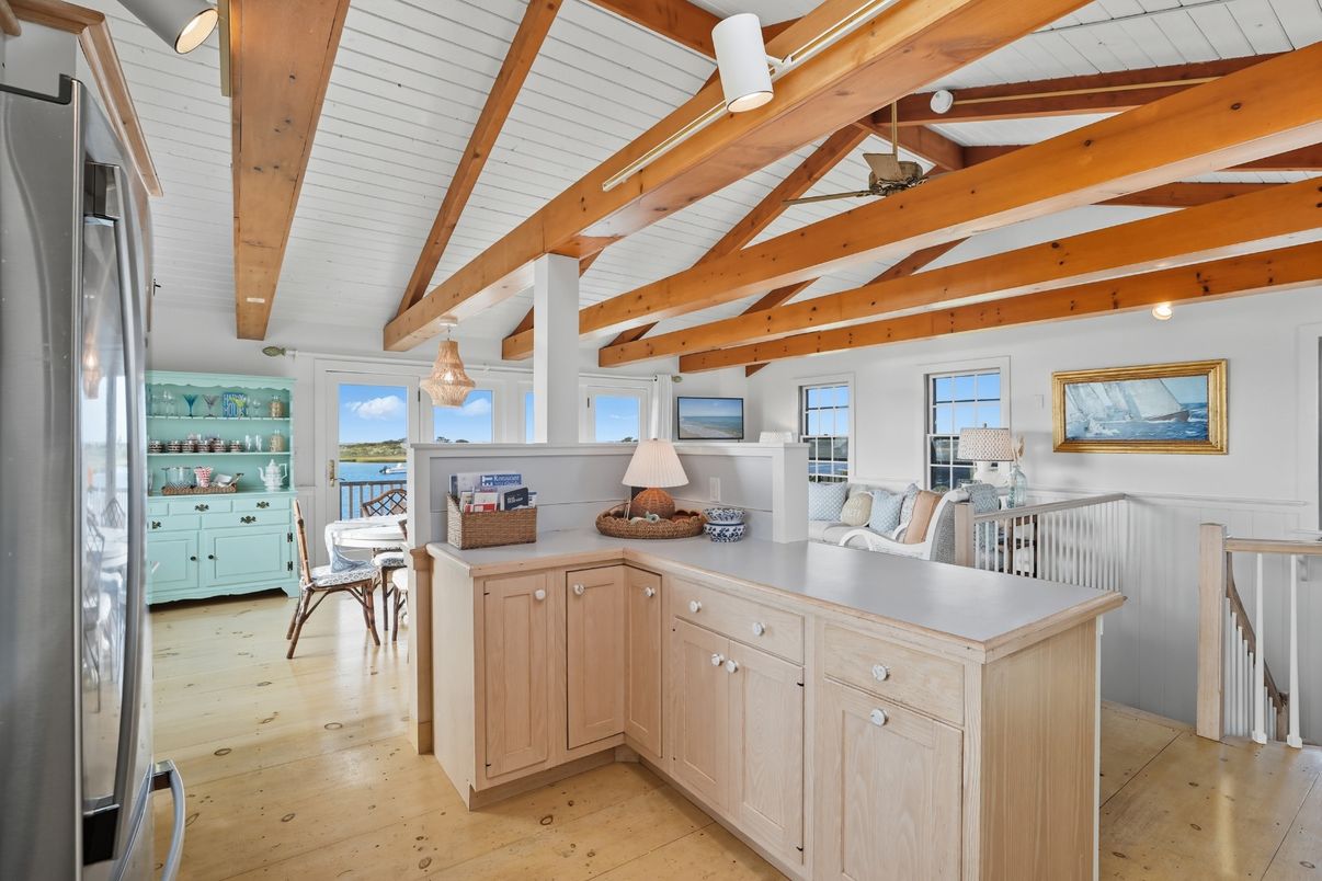 Dining room, Interior, Kitchen, Wooden Beams, Wood Texture Flooring
