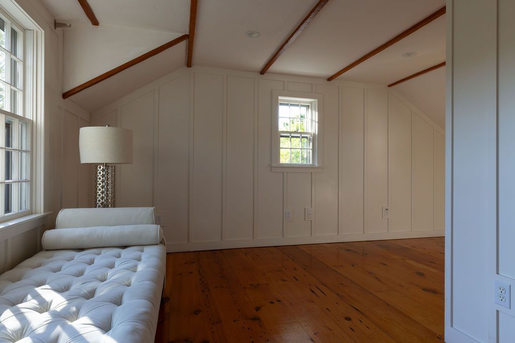 Empty room, Interior, Wooden Beams, Wood Texture Flooring