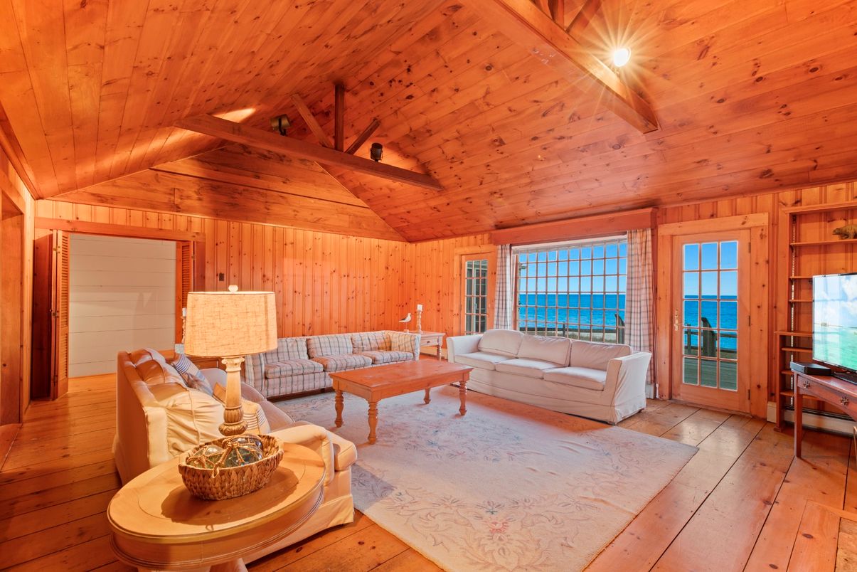 Interior, Living room, Water, Wooden Beams, Wooden Ceilings, Wood Texture Flooring, Wooden Walls