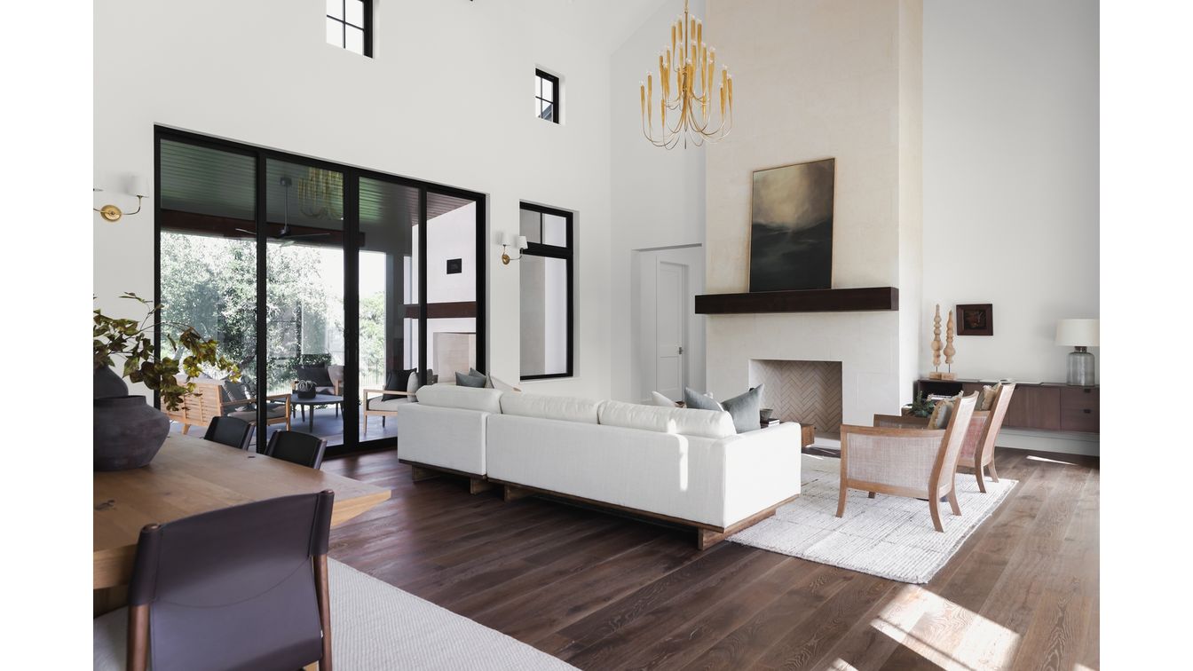 Chandelier, Fireplace, Interior, Living room, Wood Texture Flooring