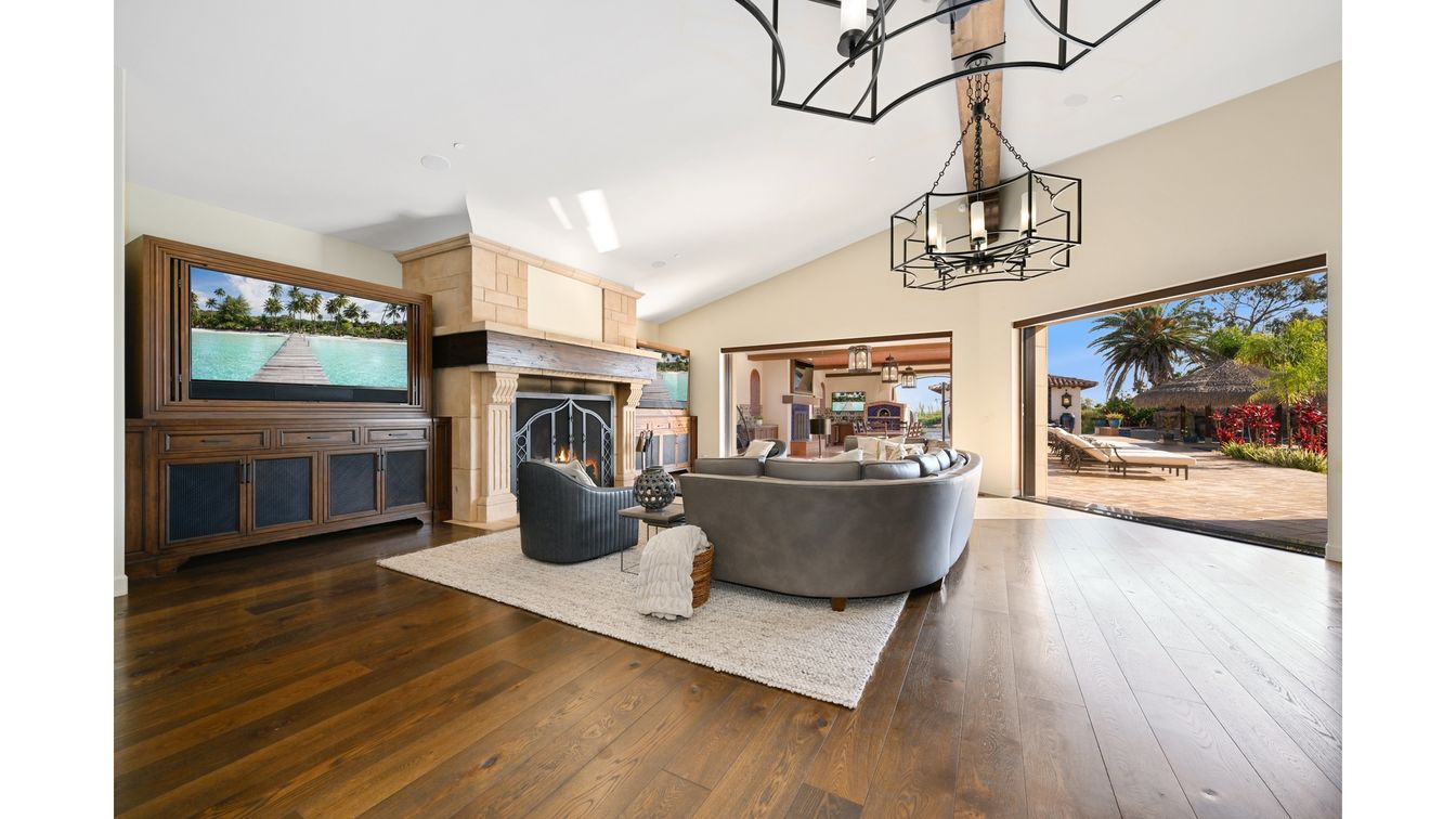 Chandelier, Fireplace, Interior, Living room, Wood Texture Flooring