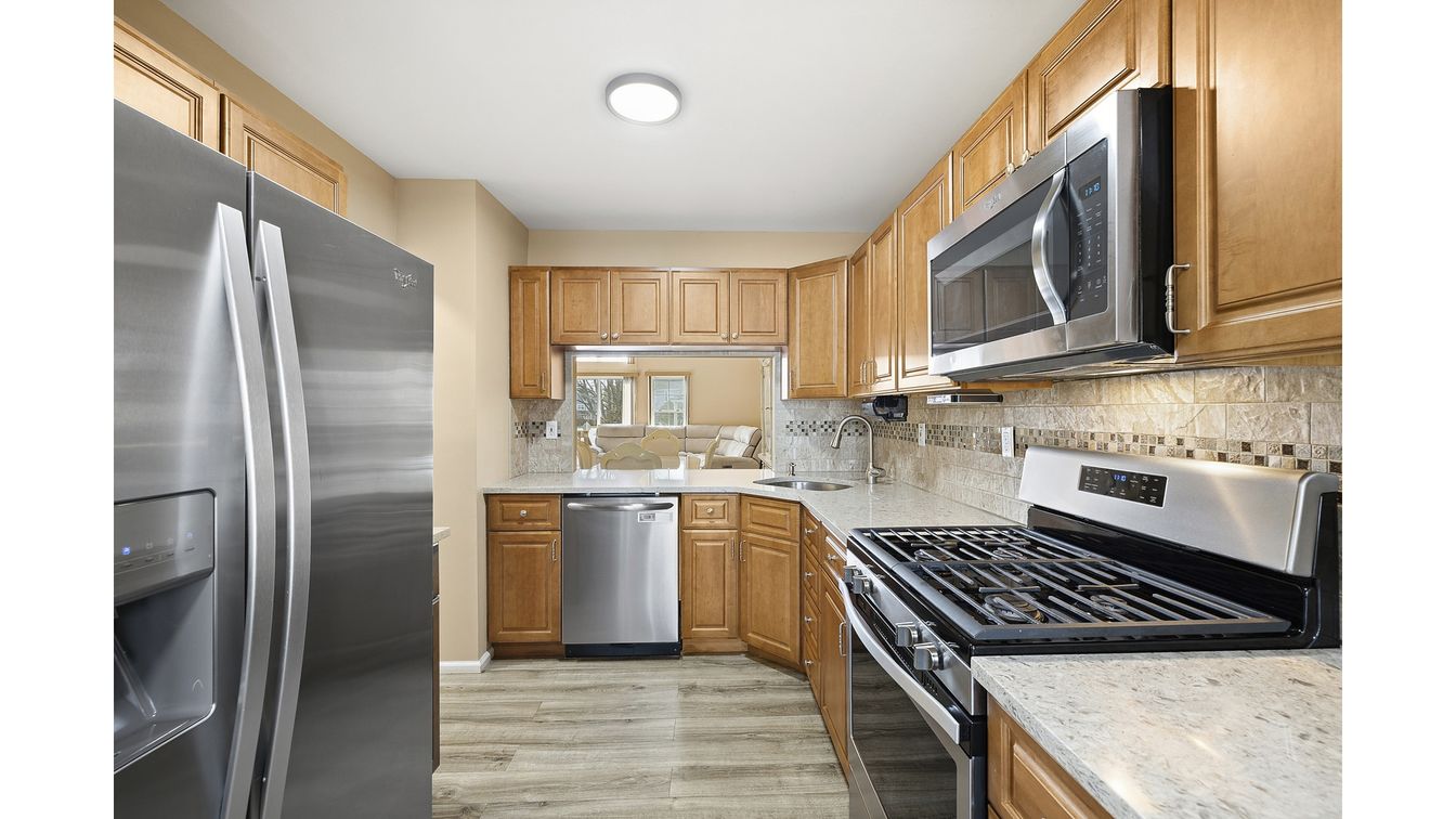 Interior, Kitchen, Stainless Steel Appliances, Wood Texture Flooring