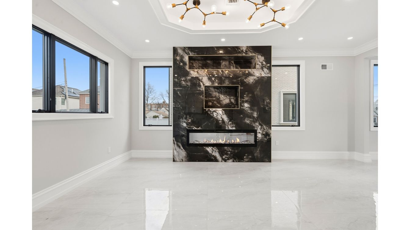Fireplace, Interior, Marble, Recessed Lighting