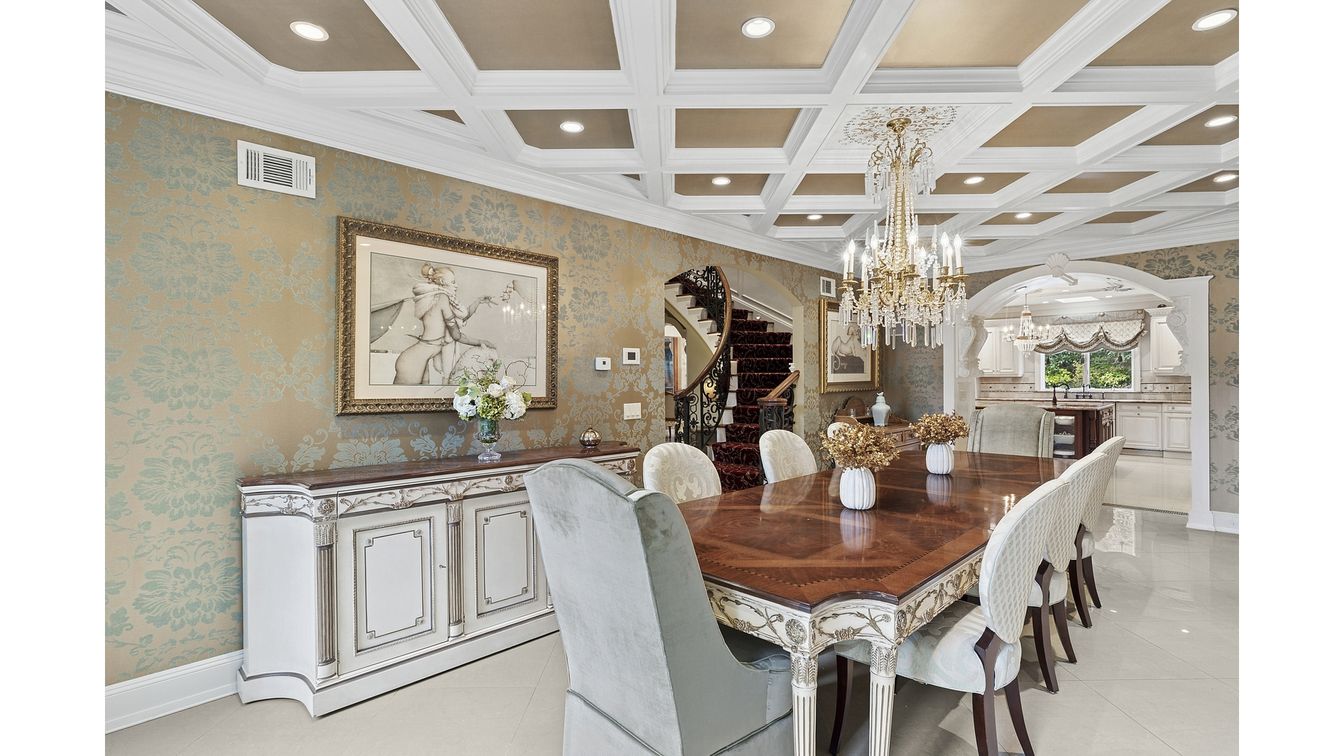 Chandelier, Dining room, Interior, Recessed Lighting