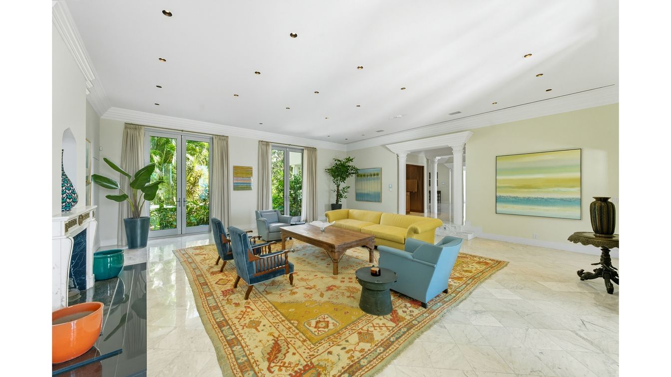 Fireplace, Interior, Living room, Marble, Recessed Lighting