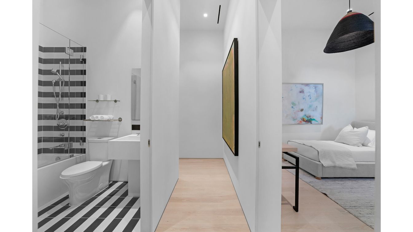 Bathroom, Bedroom, Interior, Recessed Lighting, Wood Texture Flooring