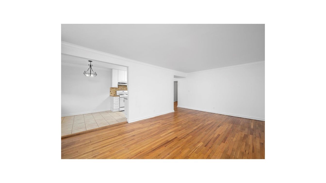 Empty room, Interior, Kitchen, Pendant Lights, Wood Texture Flooring