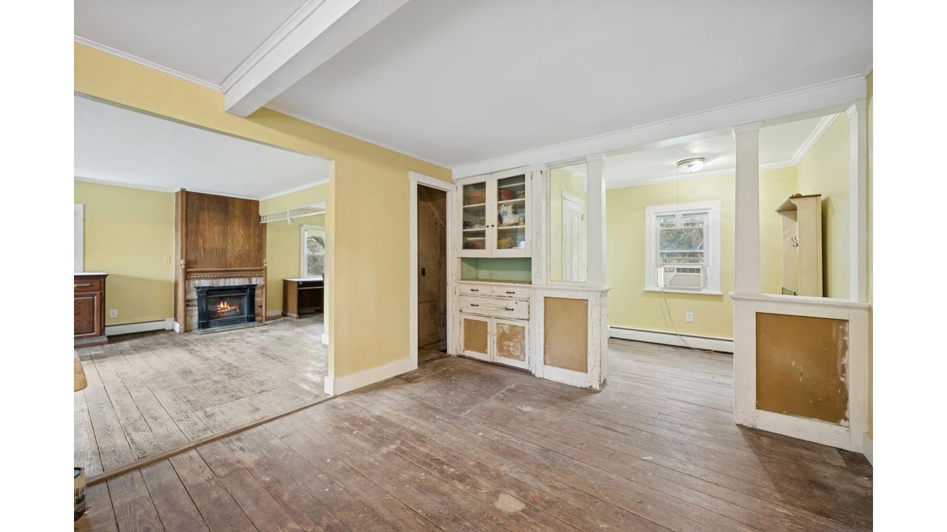 Empty room, Fireplace, Interior, Wood Texture Flooring