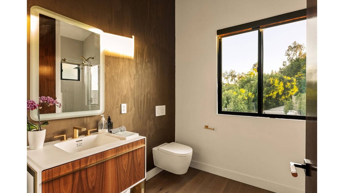 Bathroom, Interior, Wood Texture Flooring, Wooden Walls