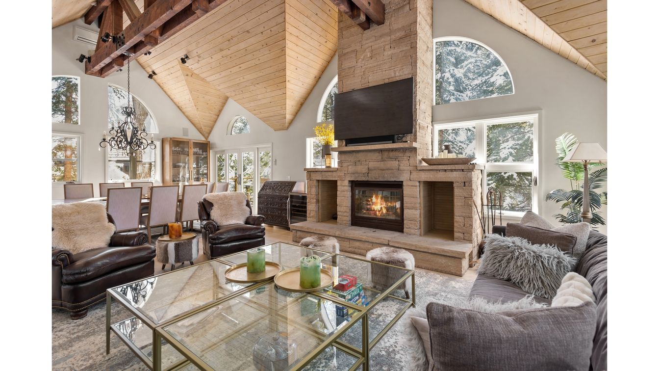 Dining room, Fireplace, Interior, Living room, Wooden Beams, Wooden Ceilings, Wooden Walls