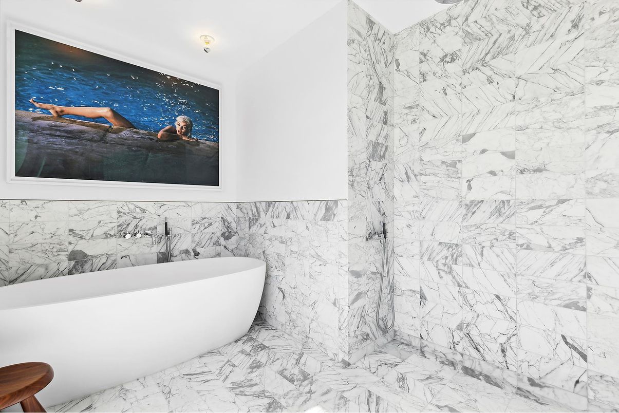 Bathroom, Free Standing Baths, Interior, Marble, Marble Walls