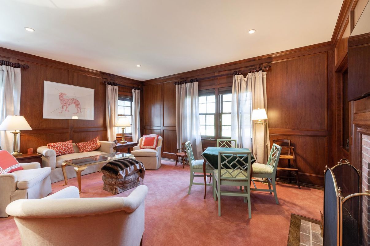 Interior, Living room, Recessed Lighting, Wooden Walls