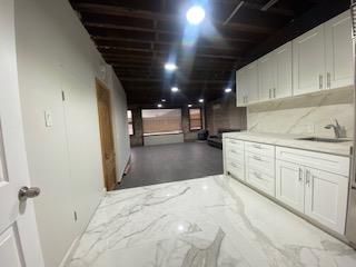 Interior, Kitchen, Marble, Recessed Lighting, Wooden Beams