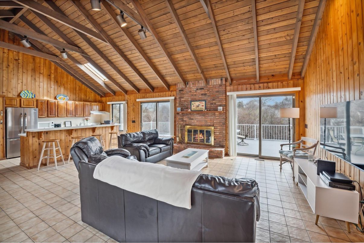 Fireplace, Interior, Kitchen, Living room, Stone Walls, Wooden Beams, Wooden Ceilings, Wooden Walls