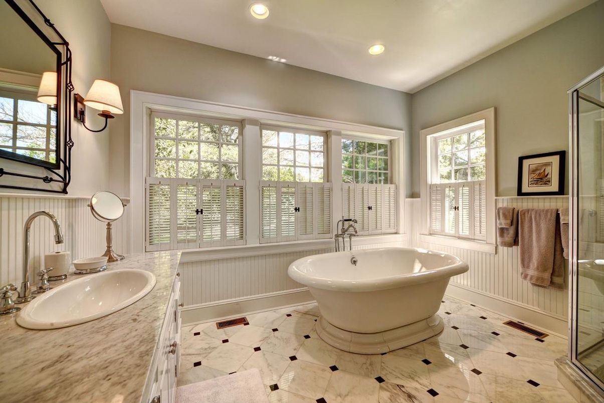 Bathroom, Dual Sink Vanities, Free Standing Baths, Glass Shower, Interior, Recessed Lighting