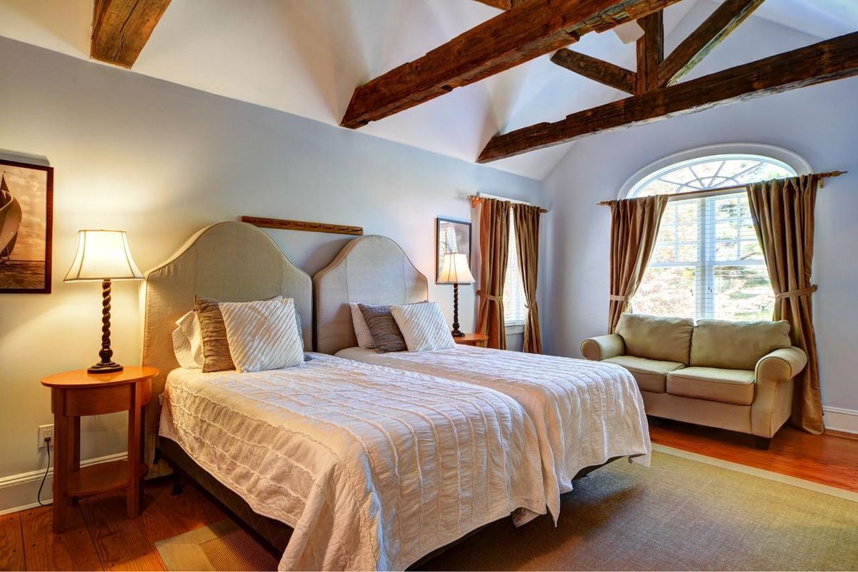Bedroom, Interior, Wooden Beams, Wood Texture Flooring