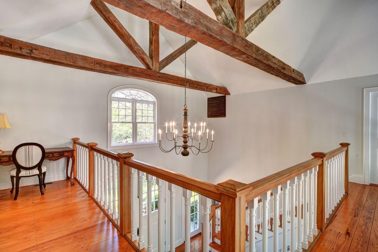 Chandelier, Interior, Wooden Beams, Wood Texture Flooring