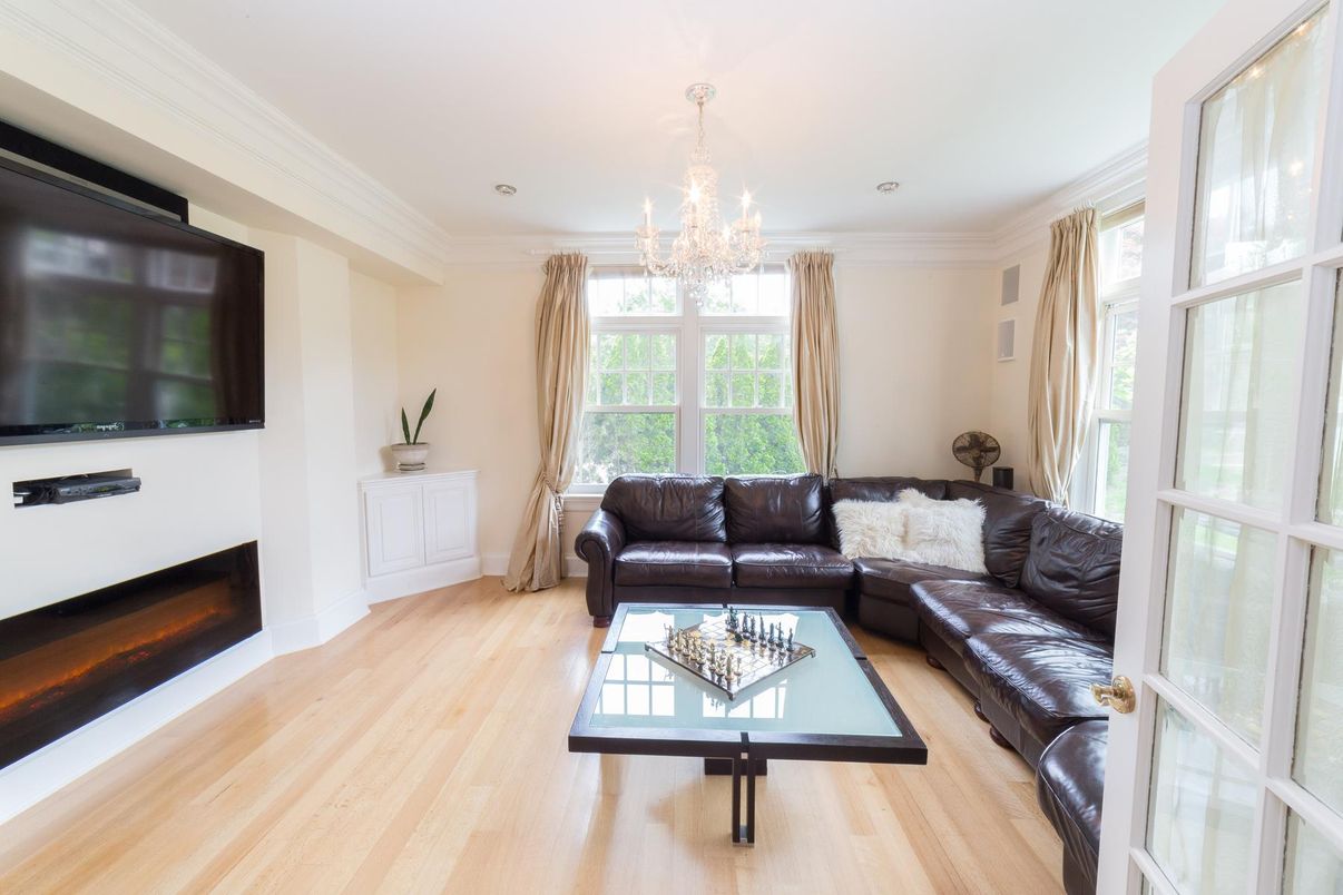 Chandelier, Interior, Living room, Wood Texture Flooring