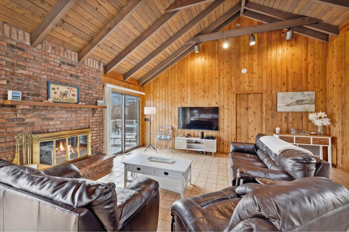 Fireplace, Interior, Living room, Stone Walls, Wooden Beams, Wooden Ceilings, Wooden Walls