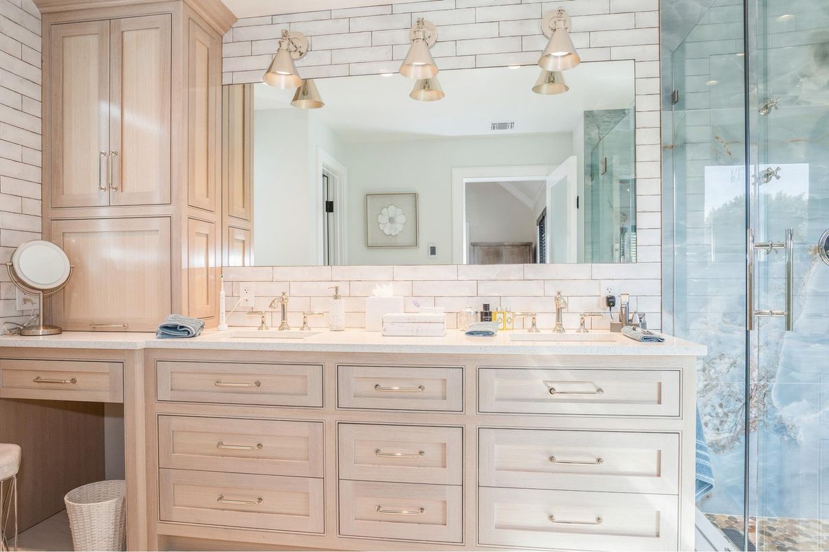 Bathroom, Dual Sink Vanities, Glass Shower, Interior