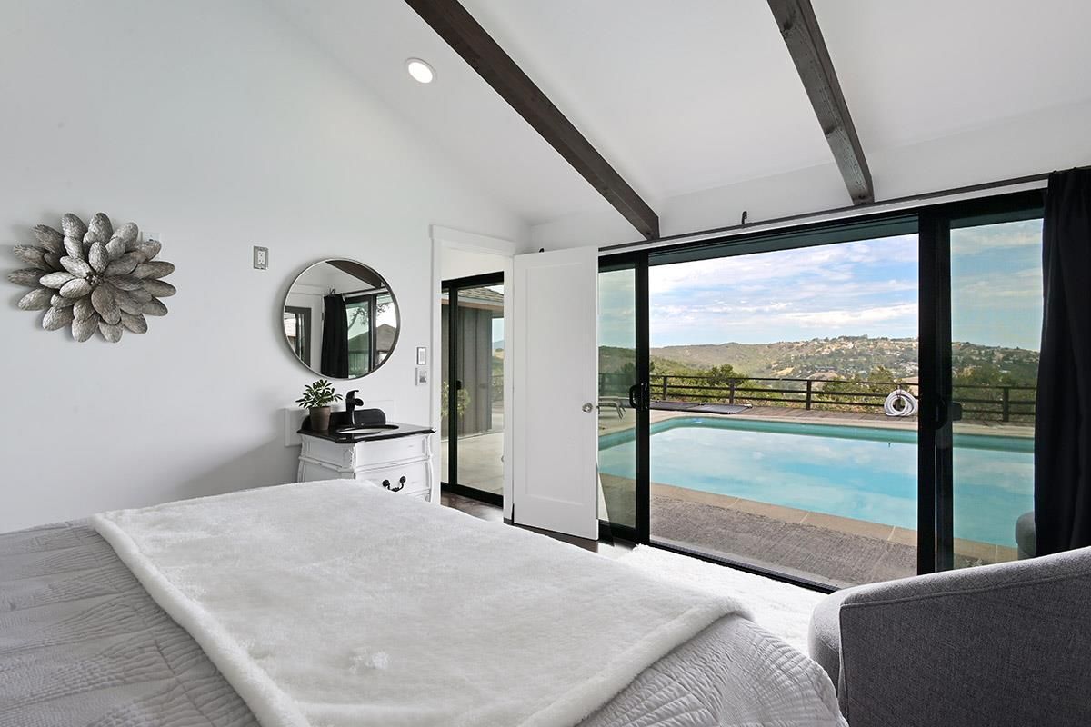 Bedroom, Interior, Recessed Lighting, Wooden Beams