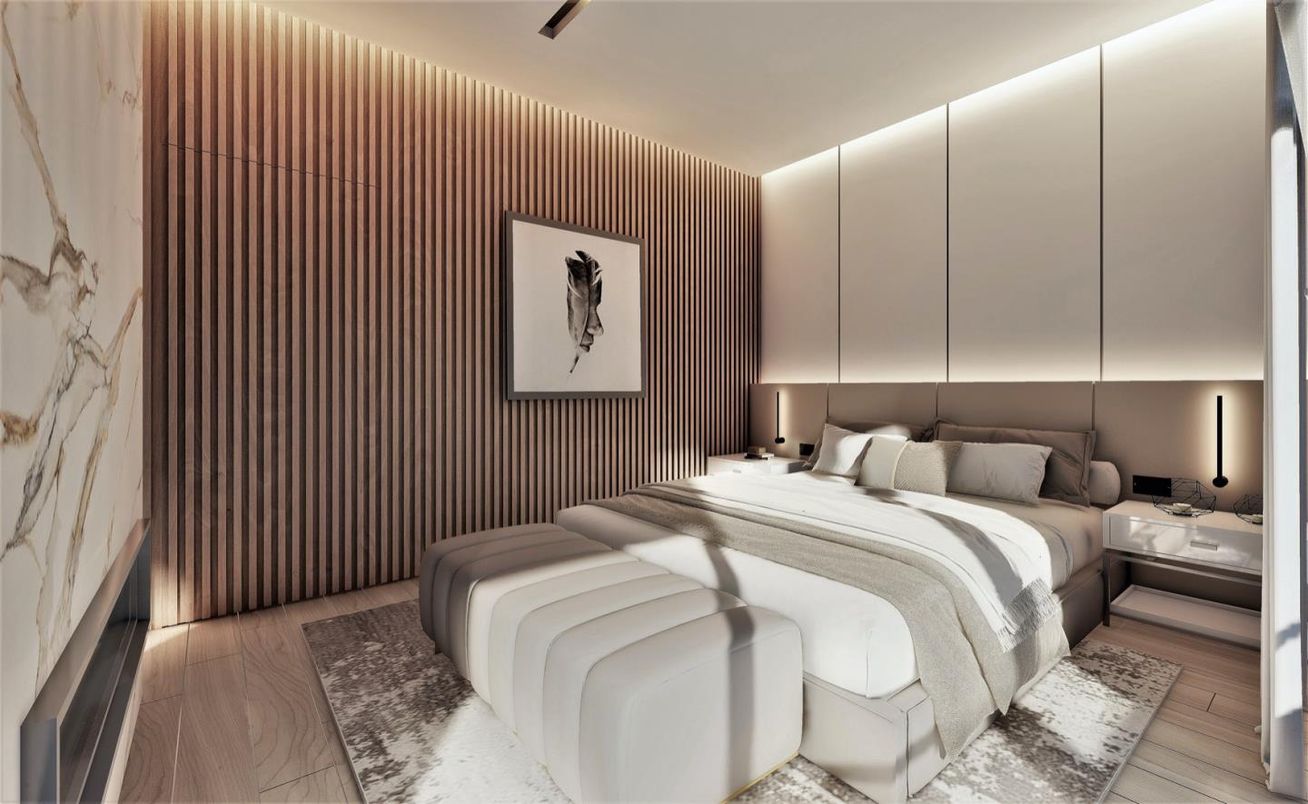 Bedroom, Interior, Wood Texture Flooring